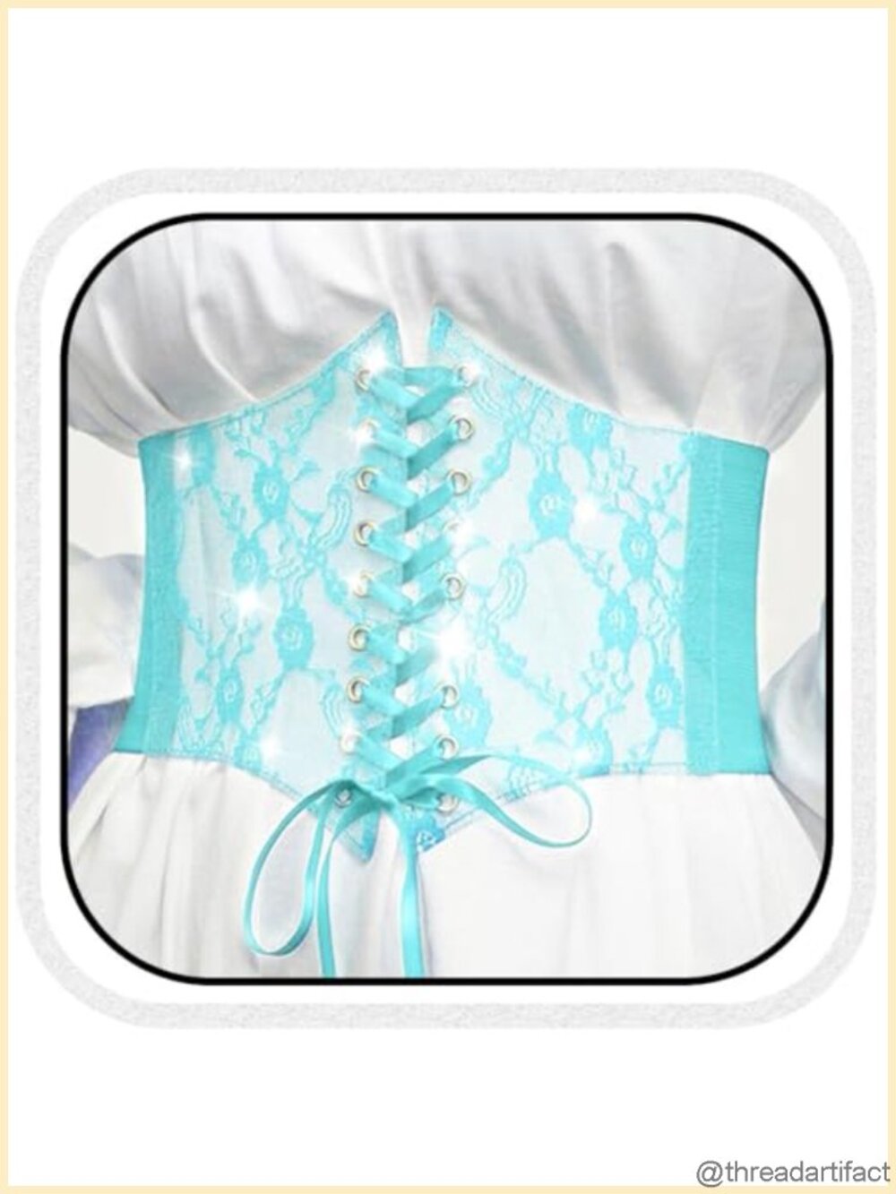 Lace Corset Belt Wide Waist Adjustable Lace-Up for Dress Cosplay